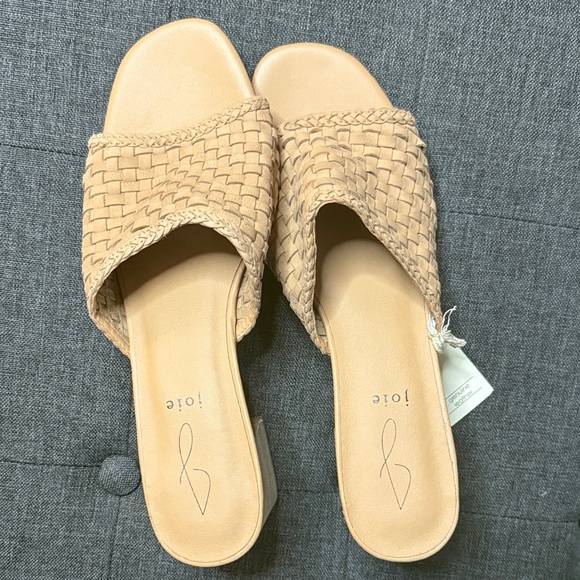 Joie Tan Genuine Leather Woven Block Heel Sandals - Picture 2 of 10